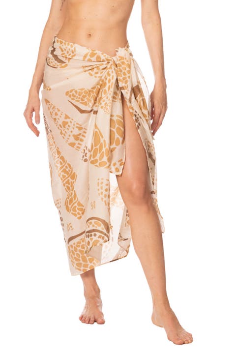 Shell Tides Loretta Shell Print Cotton Pareo Sarong