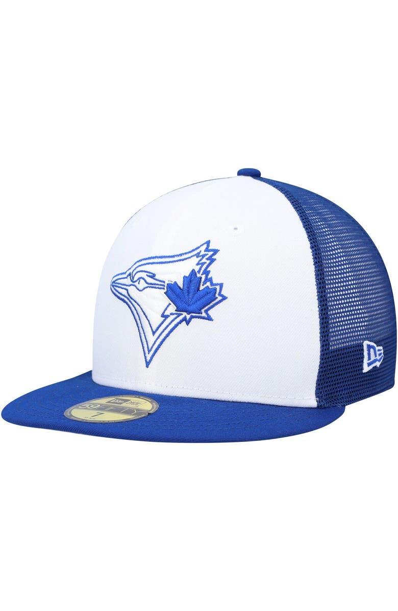 New Era Men's New Era White/Royal Toronto Blue Jays 2023 On-Field Batting Practice 59FIFTY Fitted Hat, Main, color, 