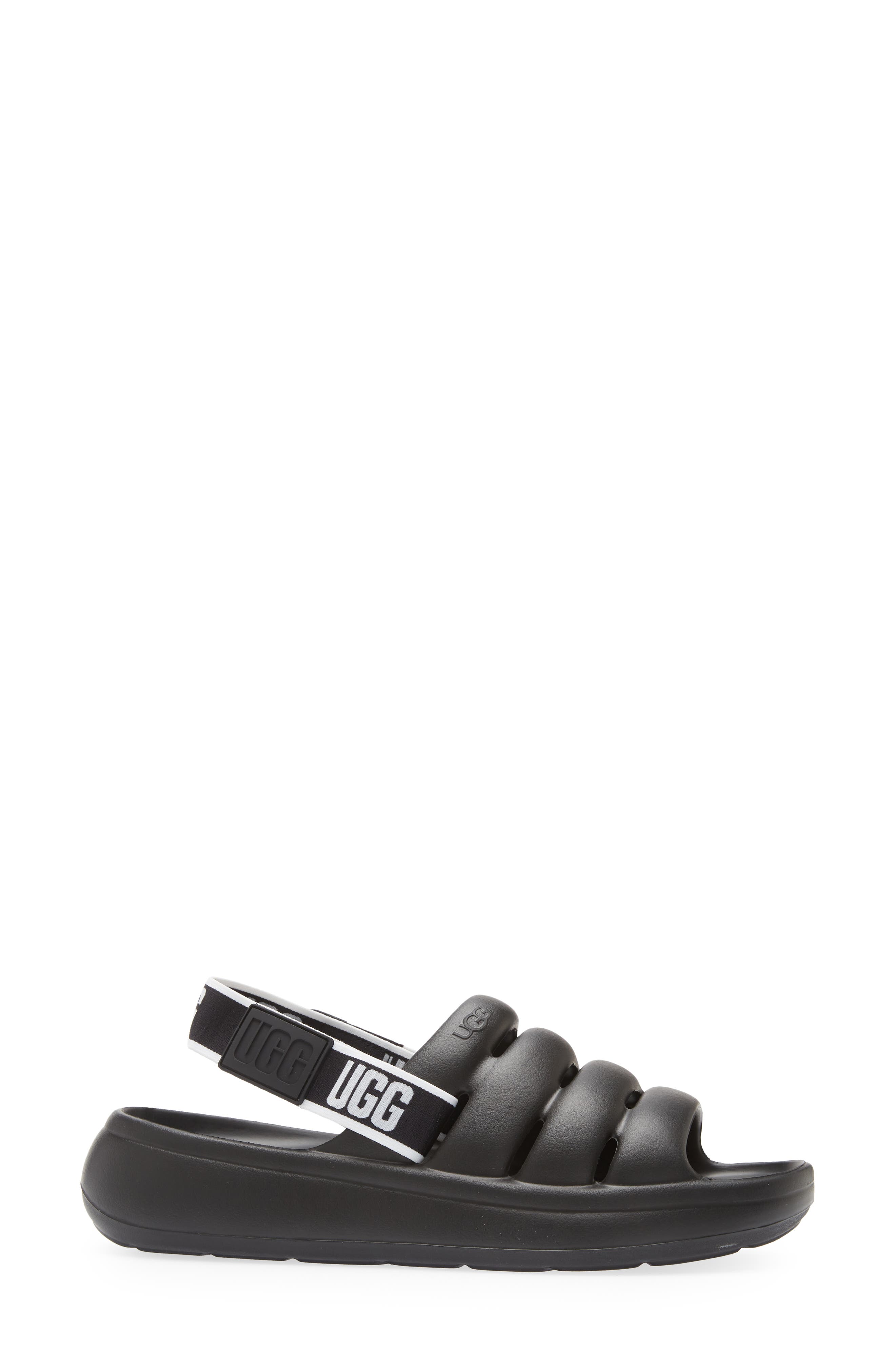 UGG<sup>®</sup> Sport Yeah Water Resistant Slingback Sandal, Alternate, color, Black