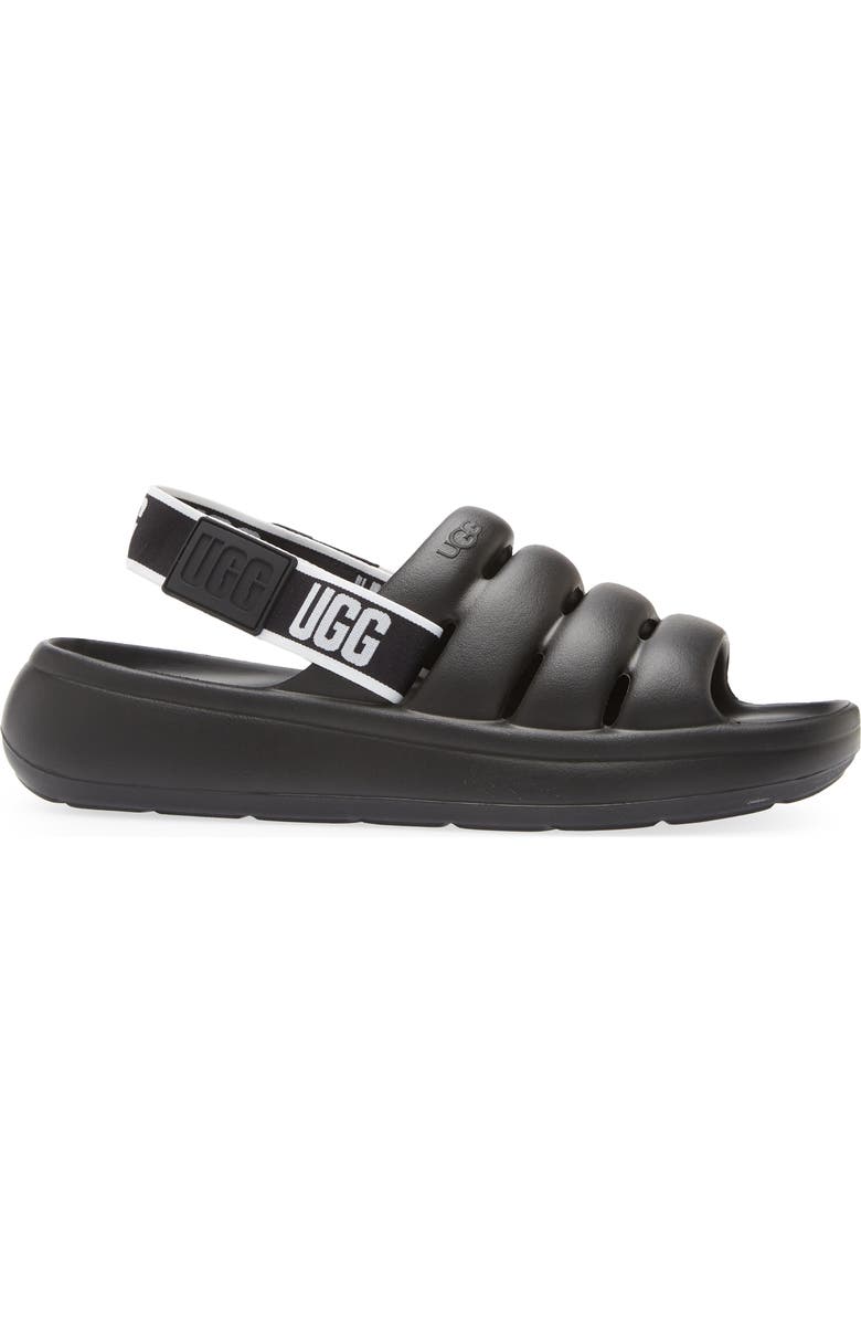 UGG<sup>®</sup> Sport Yeah Water Resistant Slingback Sandal, Alternate, color, Black