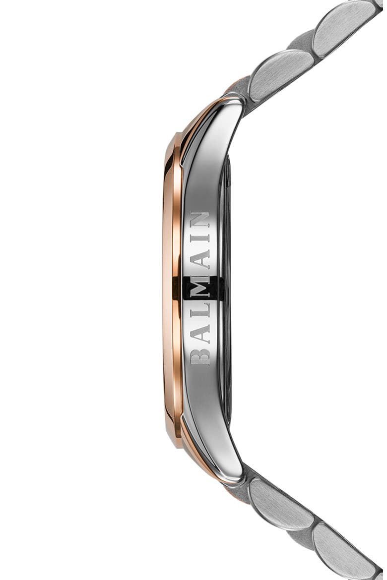 Classic R Diamond Two-Tone Bracelet Watch, 34mm, Alternate, color, STAINLESS STEEL/ ROSE GOLD