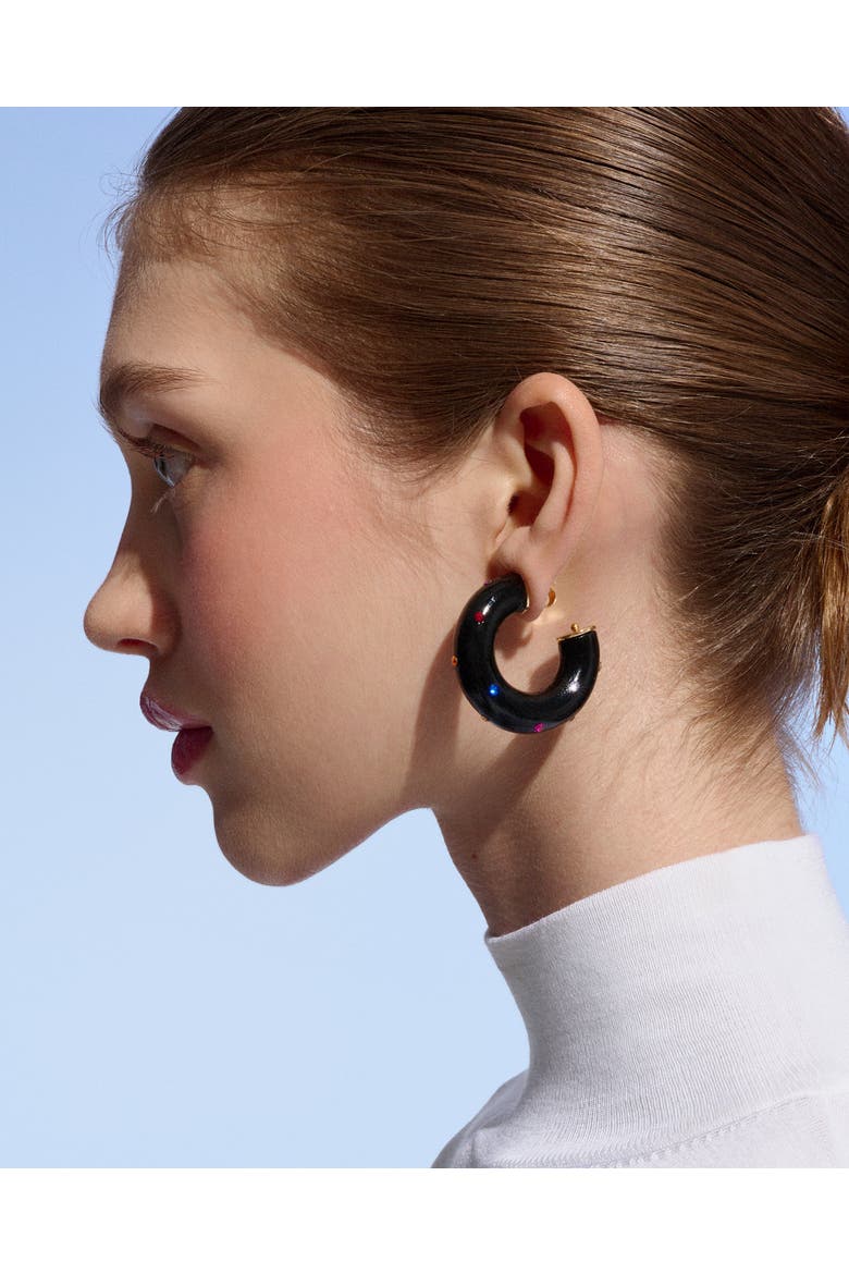 Alba Jet Earrings, Alternate, color, Raven