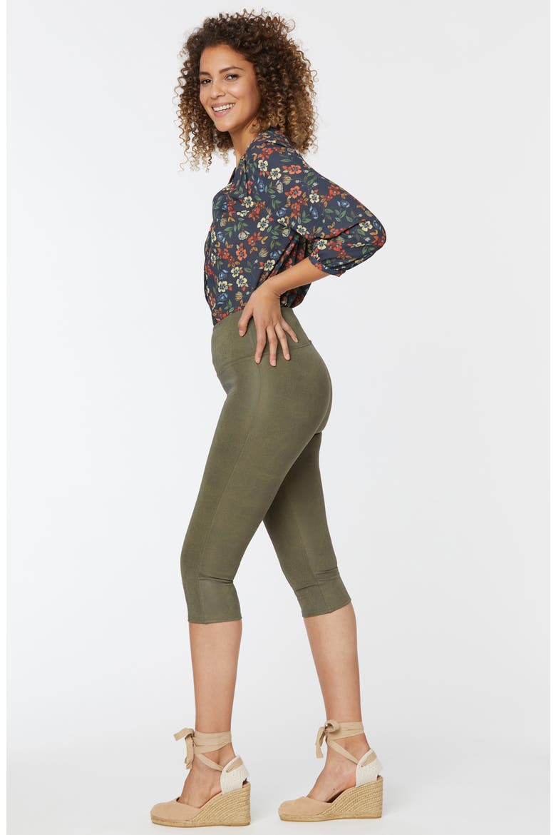 Pull-On Capri Leggings, Alternate, color, MOSS