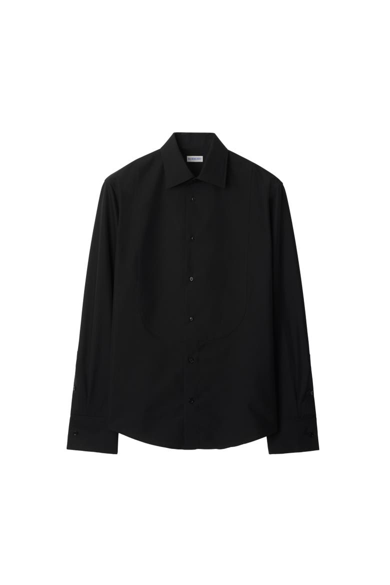 Slim Fit Cotton Silk Tuxedo Shirt, Alternate, color, Black
