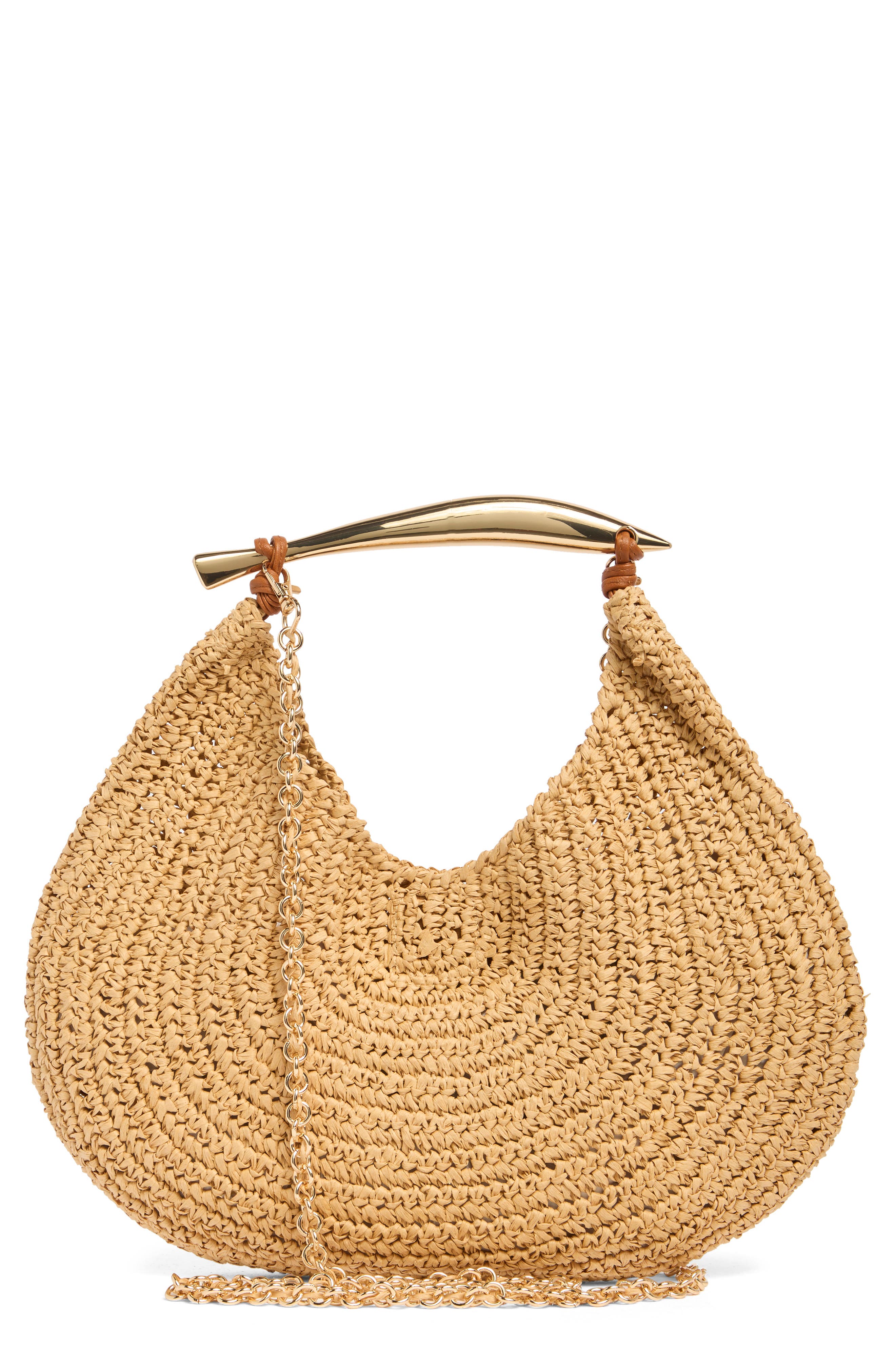 URBAN EXPRESSIONS HANDBAGS Straw Top Handle Satchel, Alternate, color, 