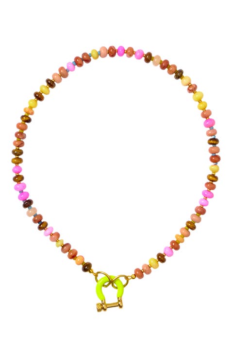 Chikin Mixed Gemstone Gold Plated Necklace