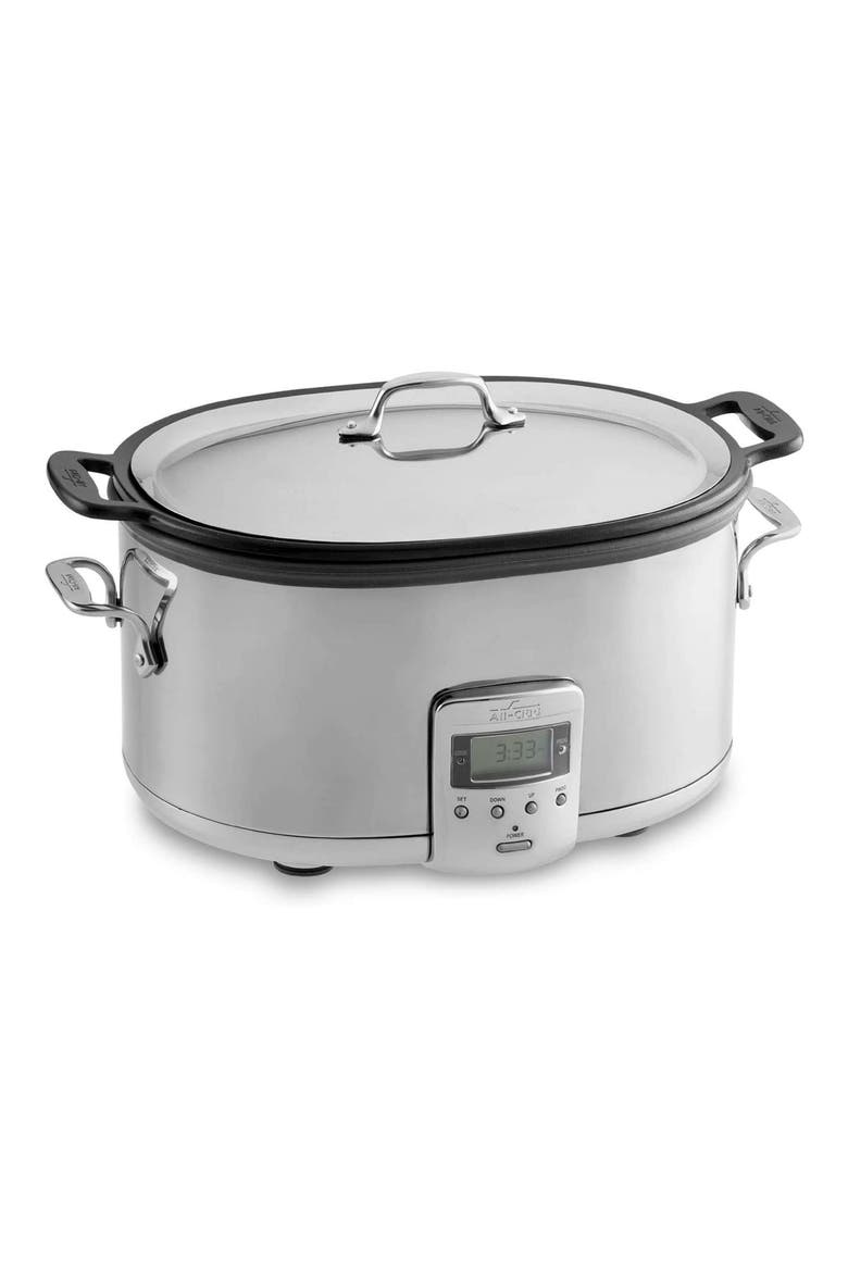 7-Quart Slow Cooker with Aluminum Insert, Main, color, SILVER