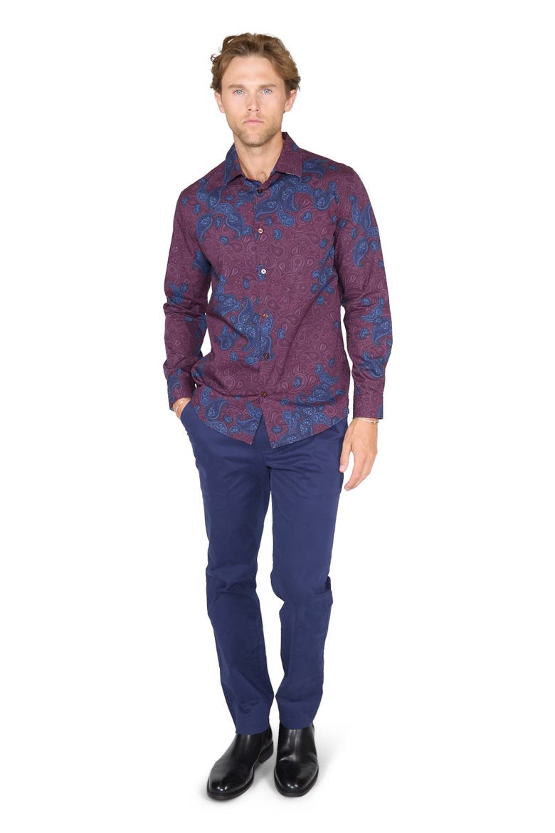 Nigel Button-Up Shirt, Main, color, Montgat Paisley Plum