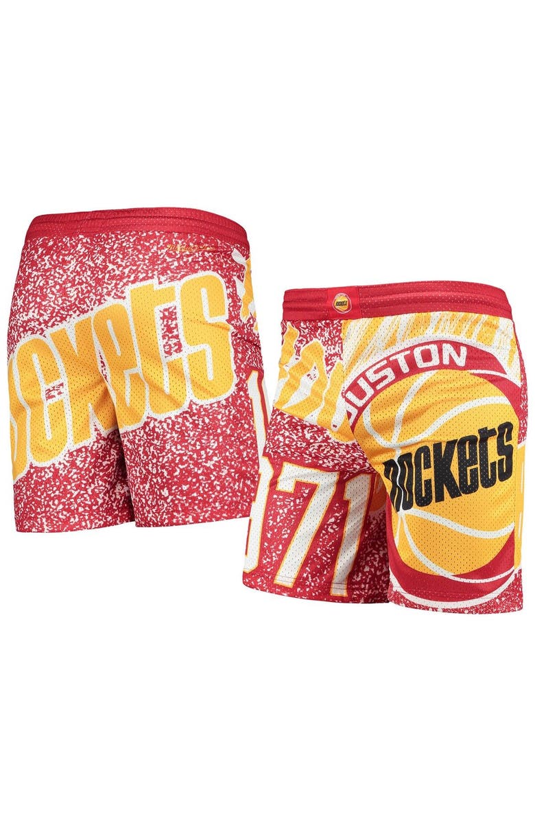 Mitchell & Ness Youth Mitchell & Ness Red Houston Rockets Hardwood Classics Jumbotron Shorts, Main, color, Red