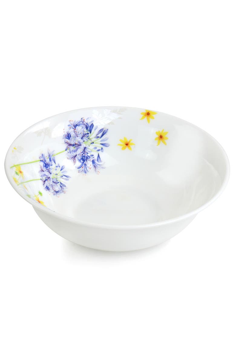 Floral 12 Piece Tempe Opal Glass Dinnerware Set, Alternate, color, White