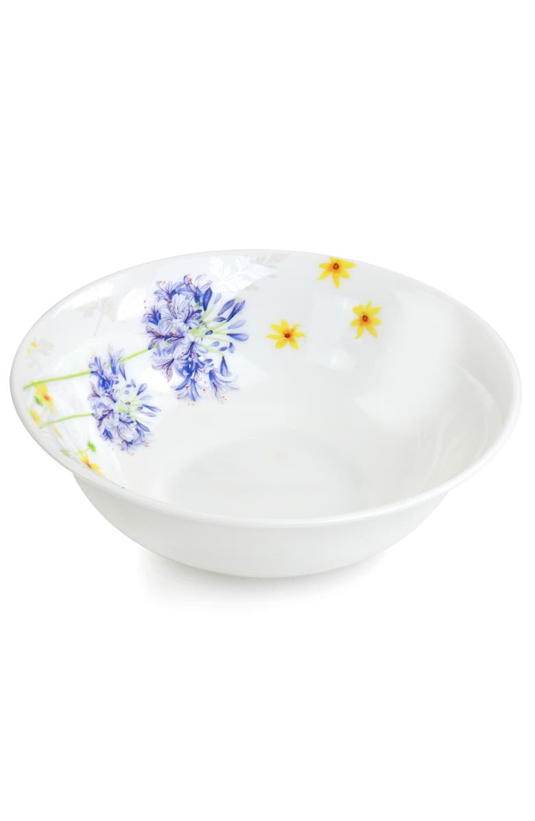 Gibson Ultra Ultra Violet Floral 12 Piece Tempe Opal Glass Dinnerware Set, Alternate, color, White