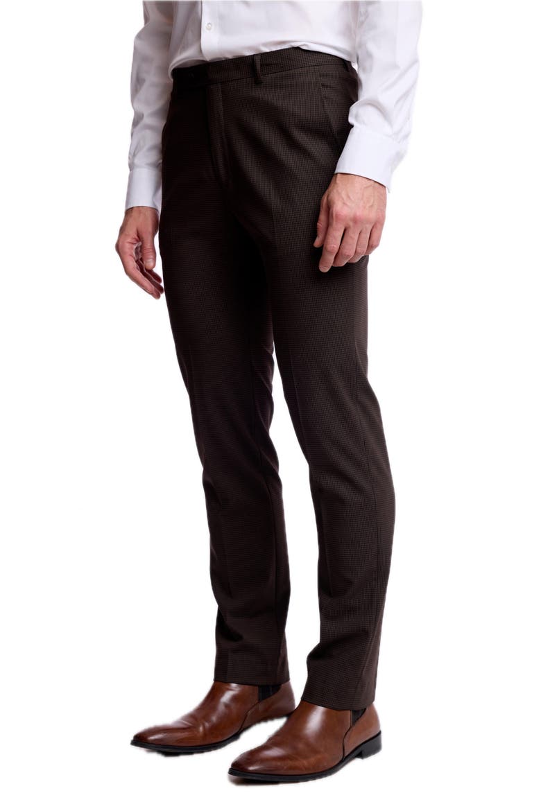 Downing Slim Fit Check Pants, Alternate, color, CHOC BLACK MINI CHECK