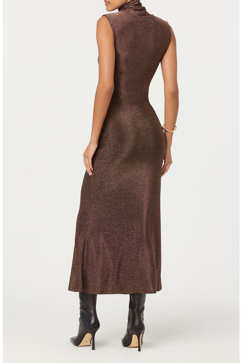Riana Metallic Sleeveless Dress, Alternate, color, BROWN METALLIC