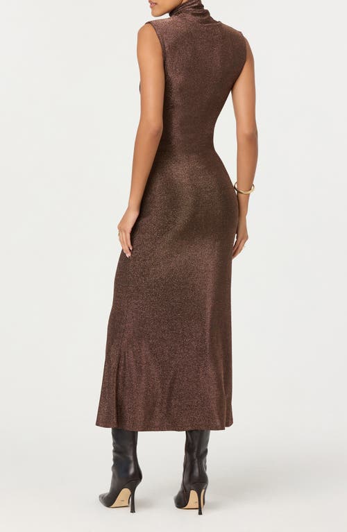 Astr The Label Riana Metallic Sleeveless Dress In Brown
