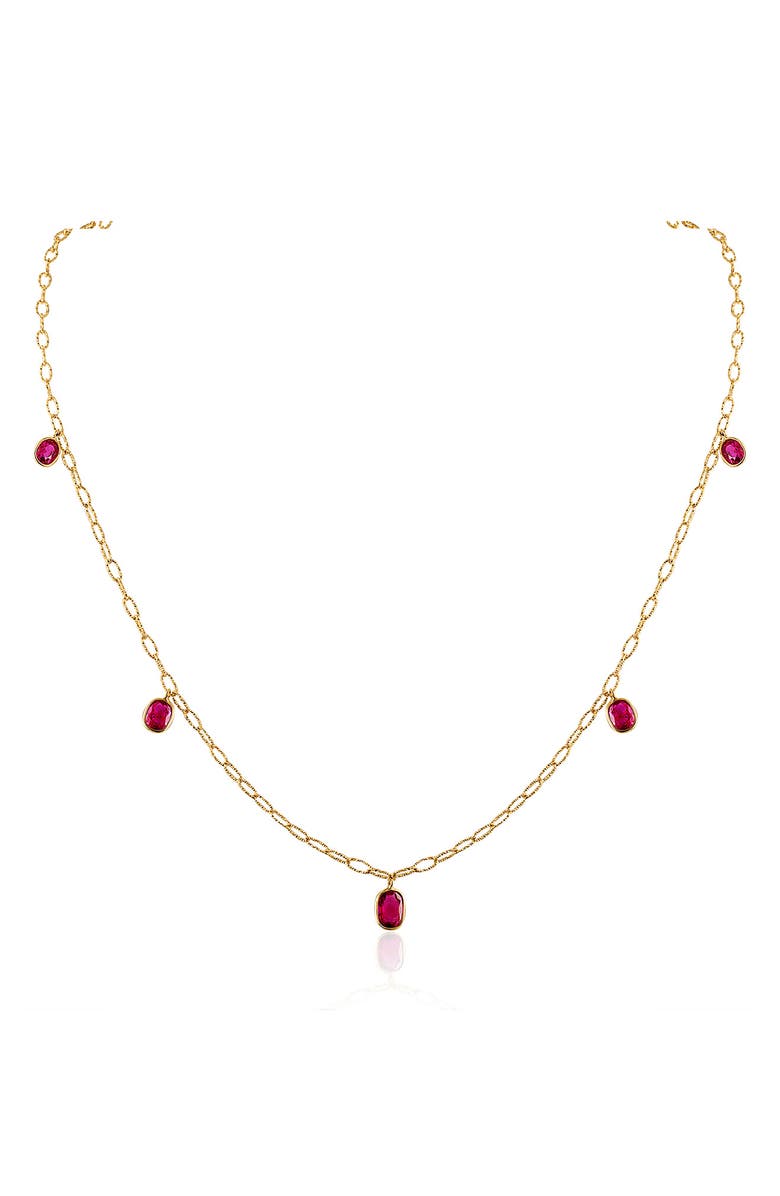 Mindi Mond Ruby Tinsel Charm Chain Necklace, Main, color, 