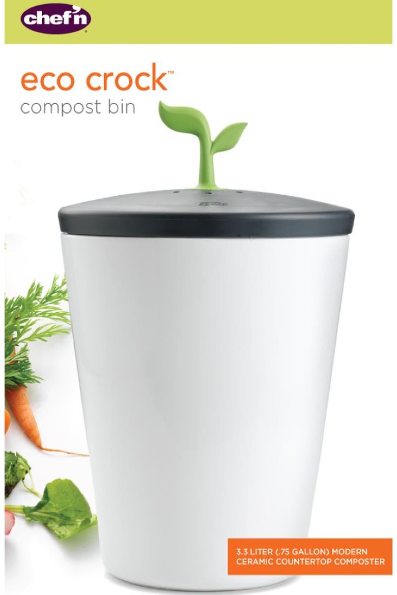 Ceramic Countertop Compost EcoCrock, Alternate, color, WHITE
