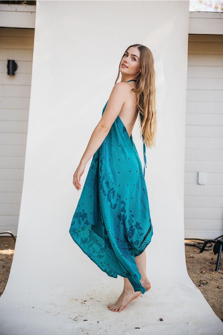 Classic Silk Dress Juniper, Alternate, color, Teal