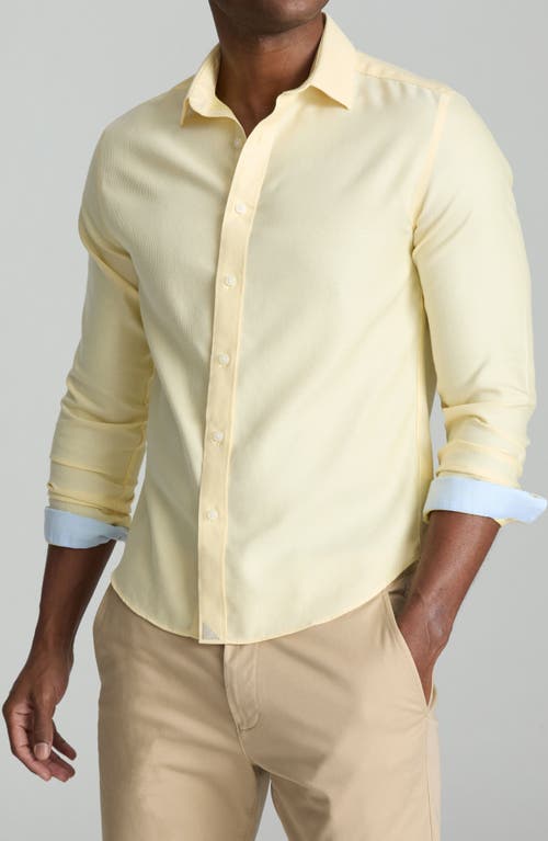 Untuckit Burke Solid Wrinkle Free Cotton Dobby Button-up Shirt In Yellow