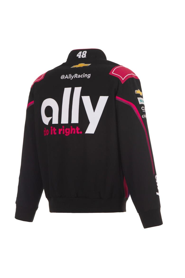 Men's JH Design  Black Alex Bowman Ally Full-Snap Twill Uniform Jacket, Alternate, color, Black
