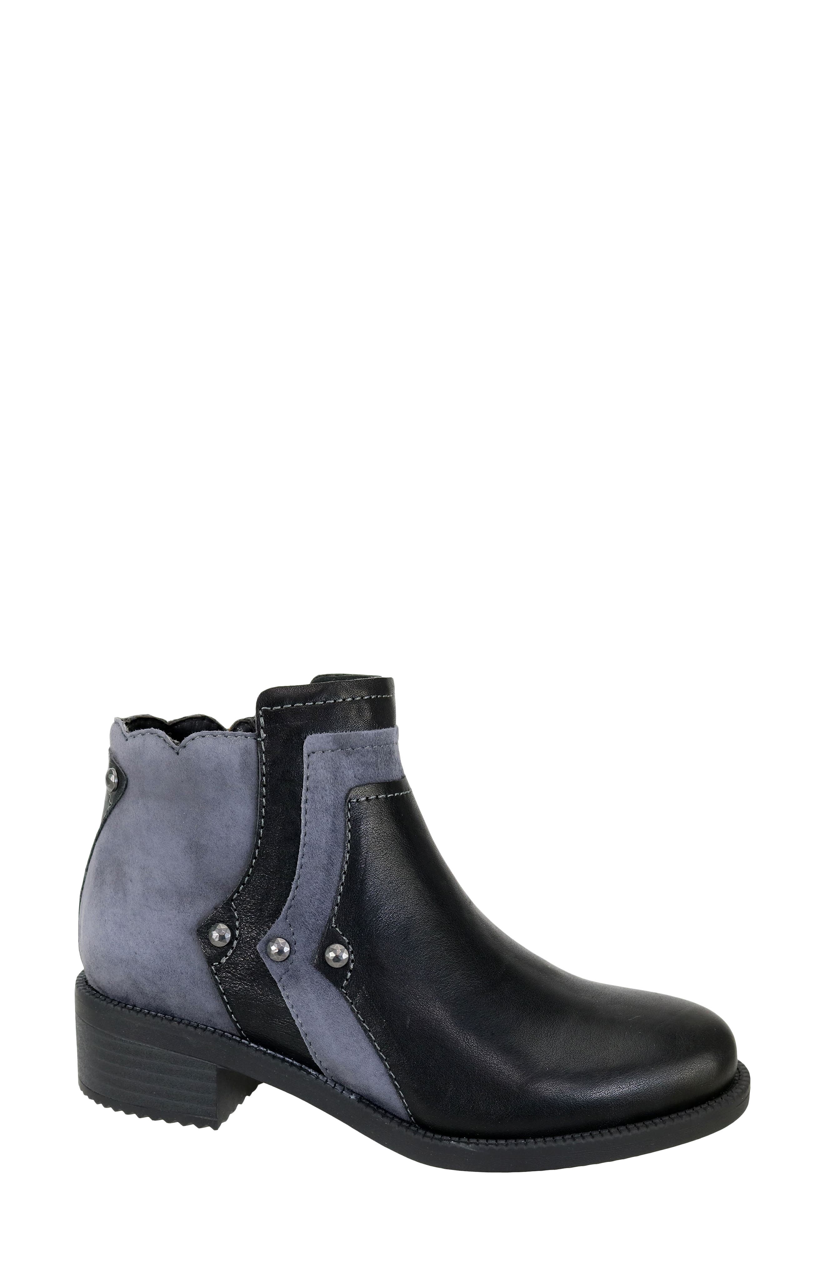 David Tate Spike Stud Bootie, Alternate, color, Black/ Blue