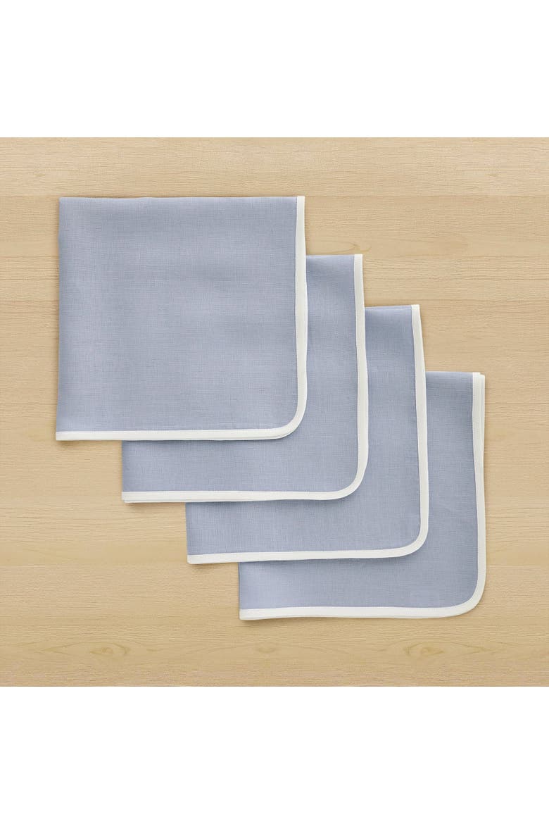 Linen Dinner Napkins Set of 4, 20 x 20" - Kensington, Main, color, Dusty Blue