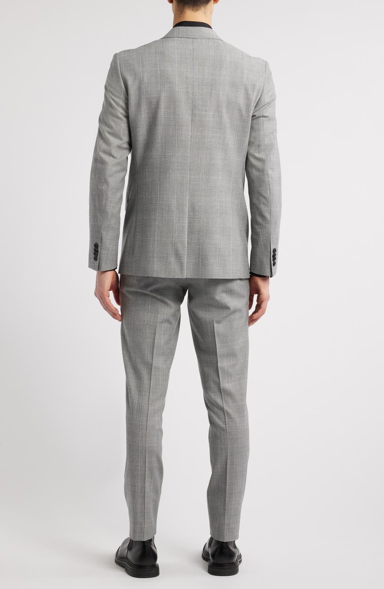 AllSaints Ridley Slim Fit Double Breasted Grey Glen Plaid Suit, Alternate, color, Light Grey