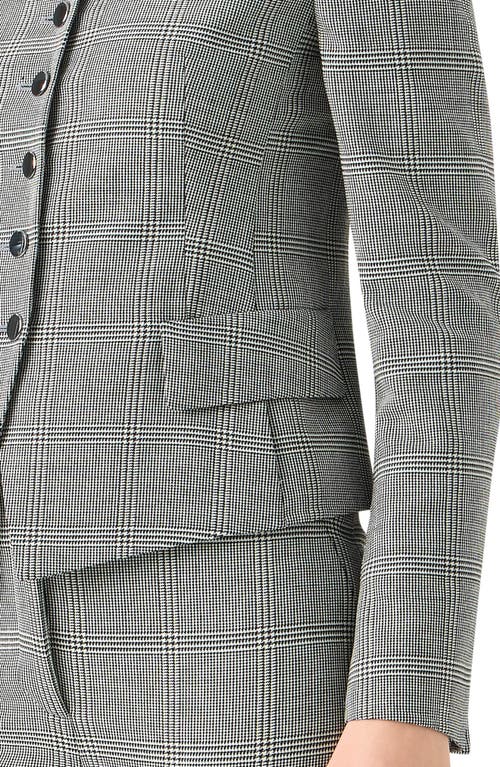 Akris Deva Prince Of Wales Wool Single-breasted Jacket In Gray