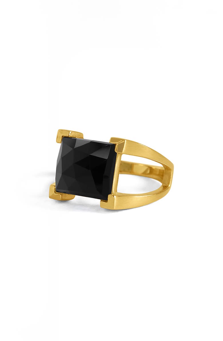 Dean Davidson Mini Plaza Onyx Ring, Alternate, color, Yellow Gold/ Onyx