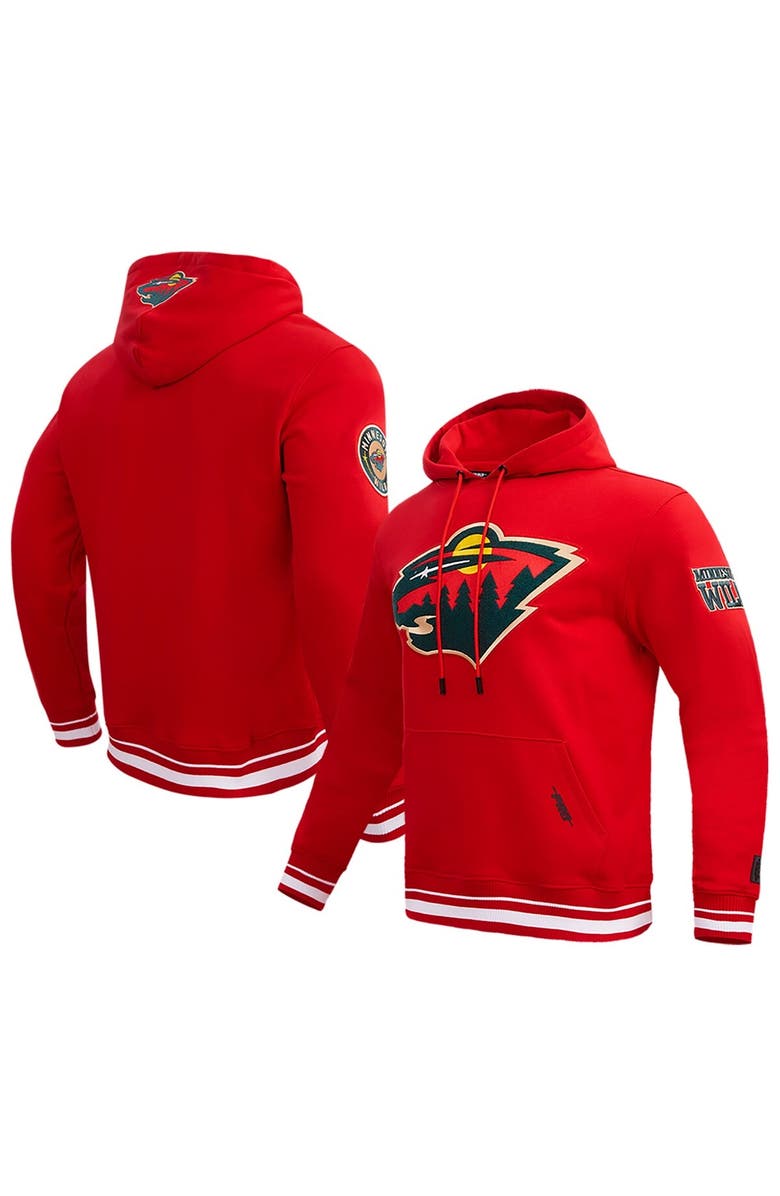 PRO STANDARD Men's Pro Standard Red Minnesota Wild Retro Classic Fleece Pullover Hoodie, Main, color, Red