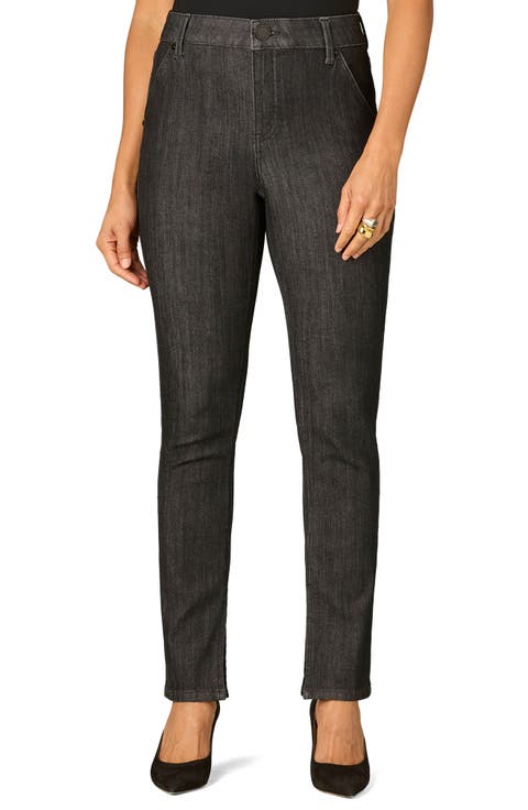 Side Slit High Waist Cigarette Jeans