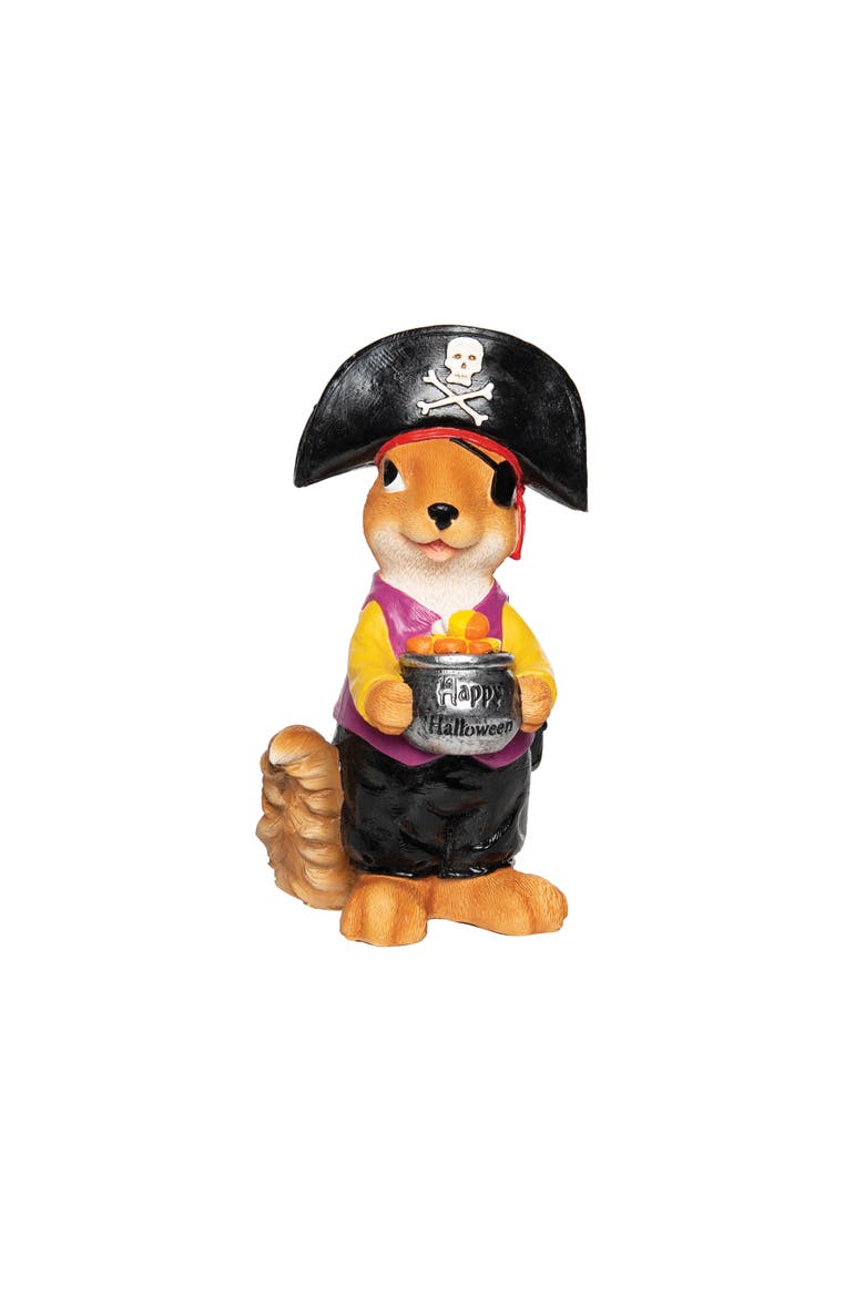 Trick or Treat Pirate Squirrel Halloween Small Figurine, Main, color, Orange
