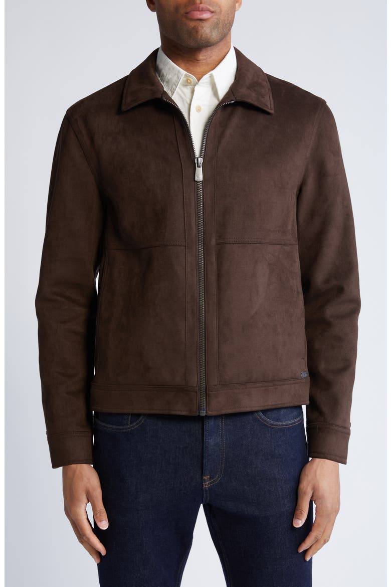 Westwood Water Resistant Faux Suede Jacket, Alternate, color, ESPRESSO