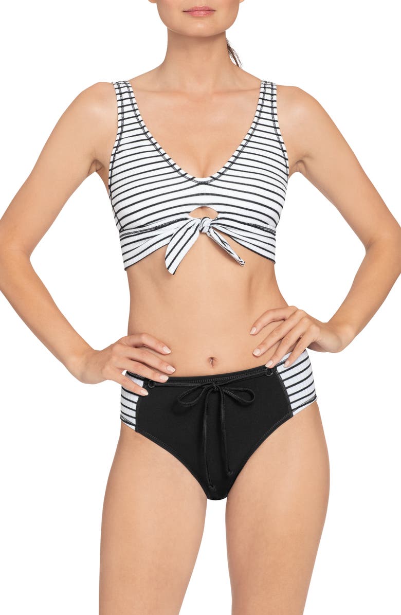 Robin Piccone Sailor High Waist Bikini Bottoms, Alternate, color, 