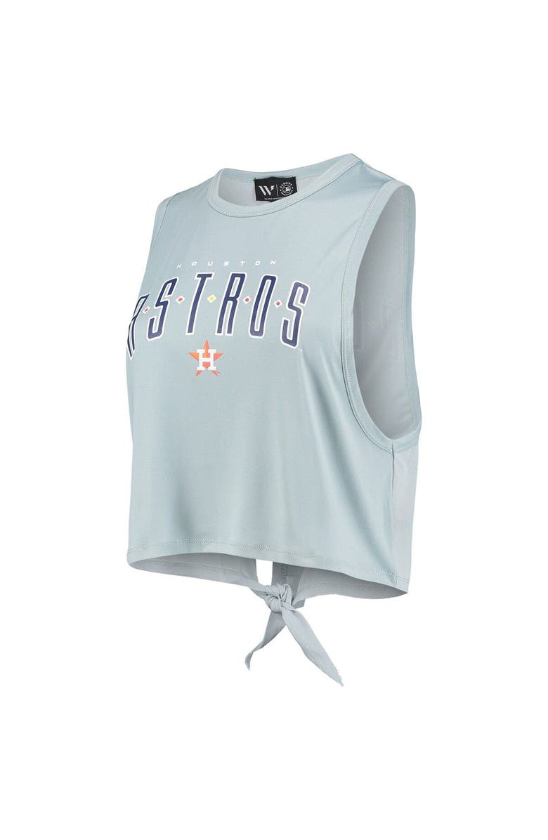 THE WILD COLLECTIVE Women's The Wild Collective Light Blue Houston Astros Open Back Twist-Tie Tank Top, Alternate, color, Light Blue