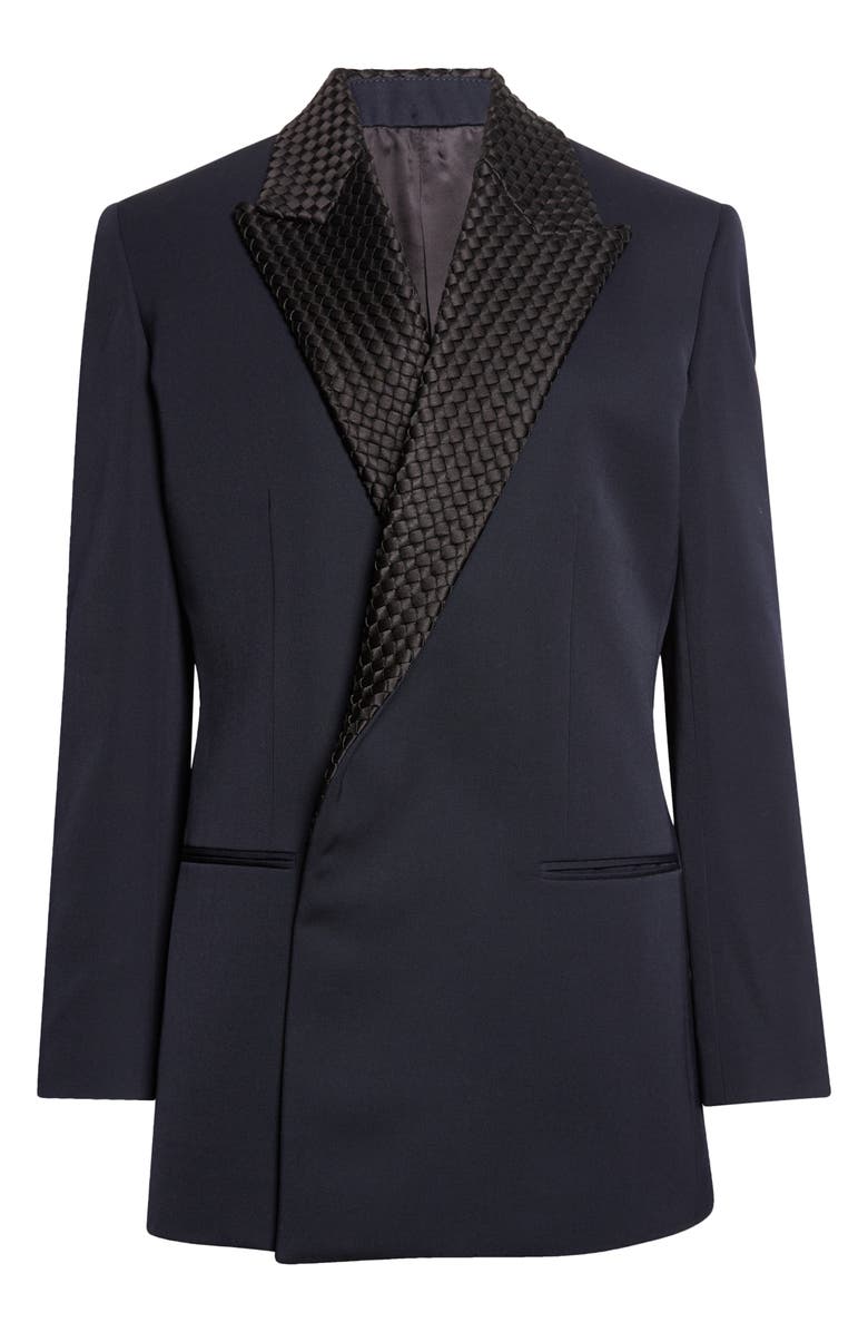 Bottega Veneta Intrecciato Lapel Blazer, Main, color, 4071 Midnight Blue