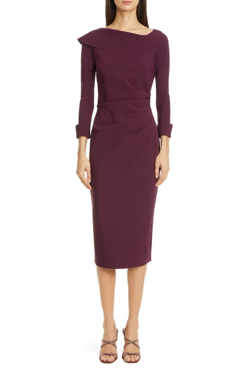 Chiara Boni La Petite Robe Tessana Asymmetrical Collar Sheath Dress, Main, color,