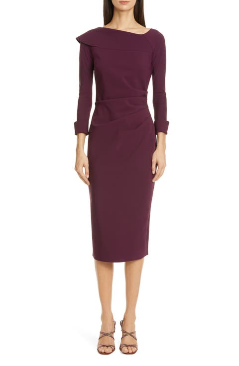 Tessana Asymmetrical Collar Sheath Dress