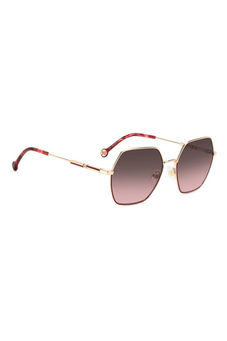 55mm Gradient Geometric Sunglasses, Alternate, color, GOLD BURGUNDY