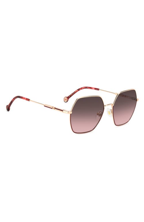 Carolina Herrera 55mm Gradient Geometric Sunglasses In Gold