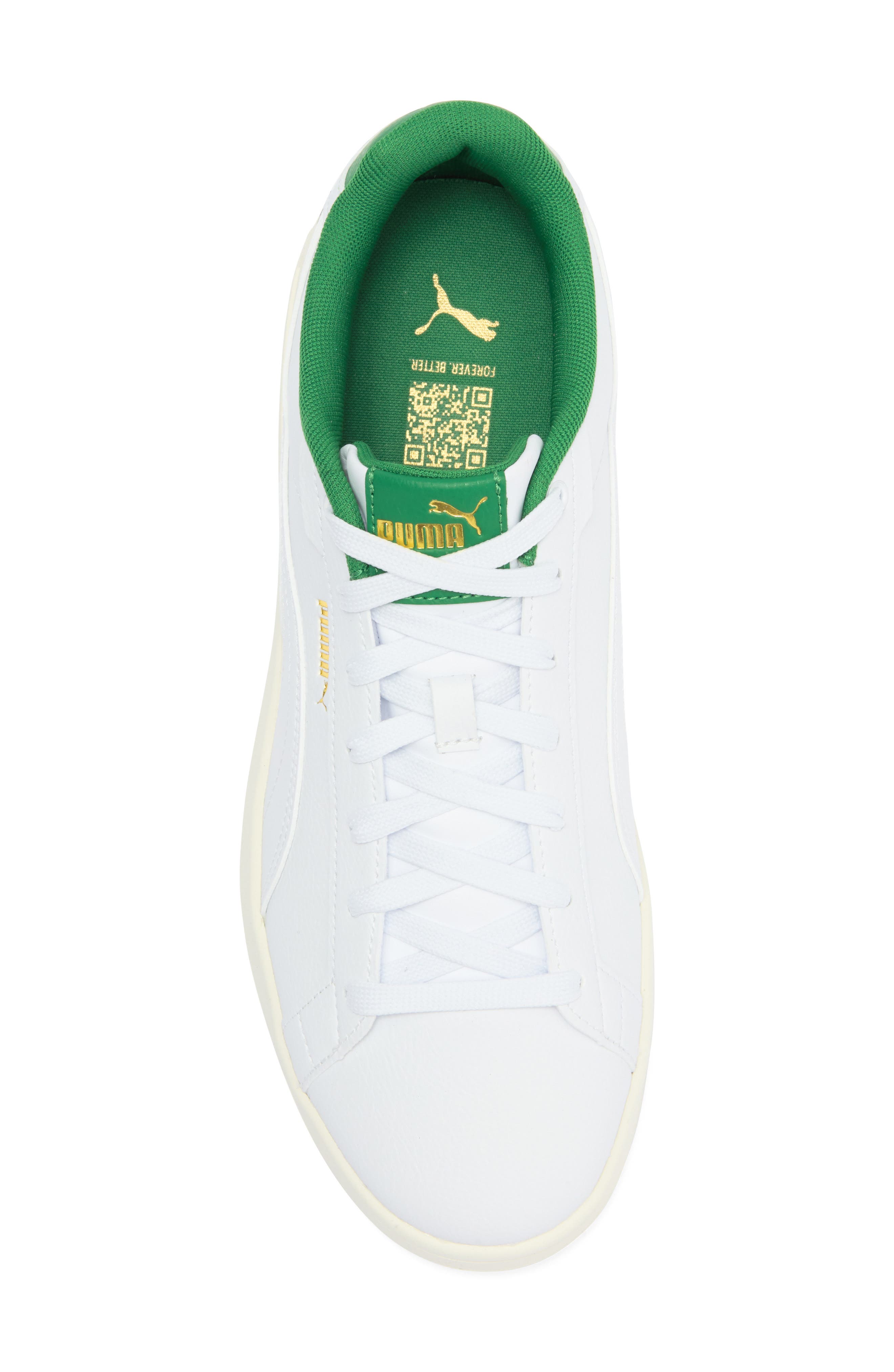 PUMA Court Classico Sneaker, Alternate, color, Puma White-Puma White-Green