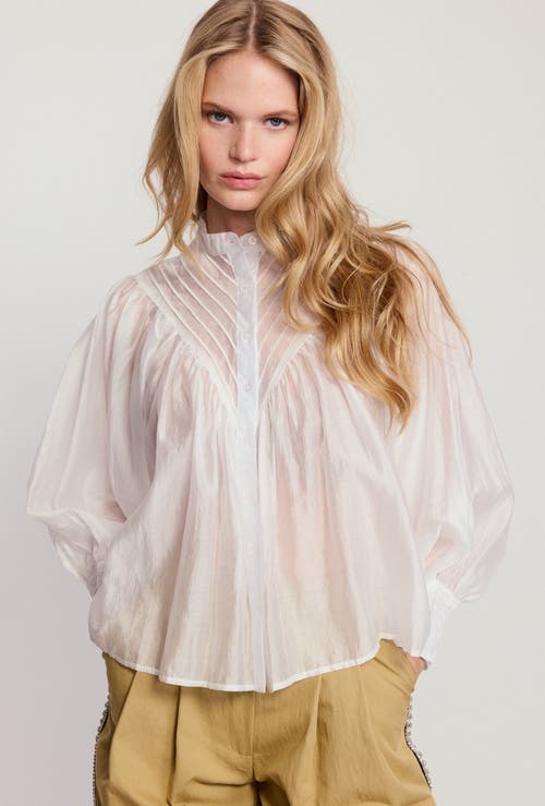 The Shirt By Rochelle Behrens The Shiv Ruffled Shirt In Brown