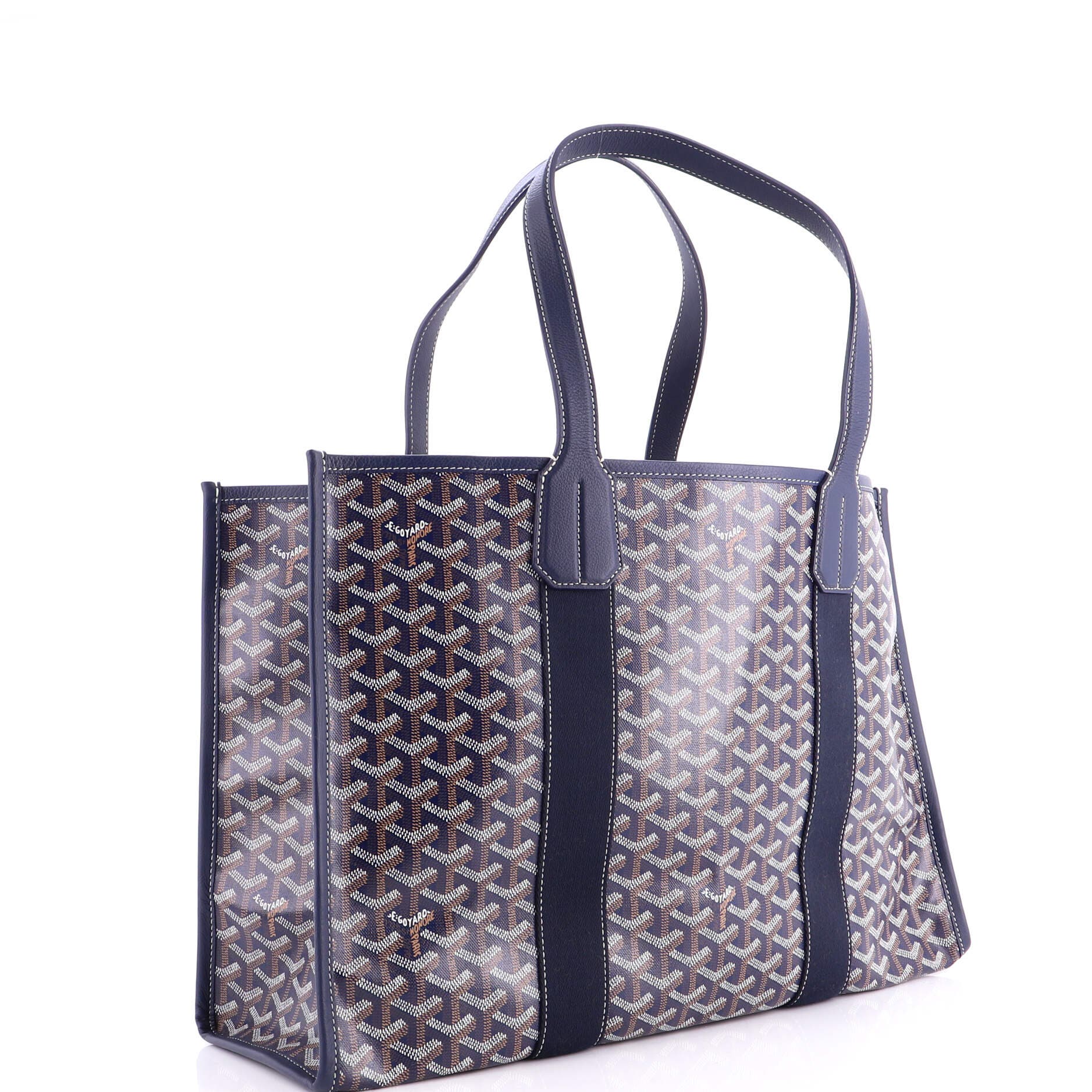 Pre-Owned Goyard Villette Tote Printed Coated Canvas MM, Alternate, color, Blue