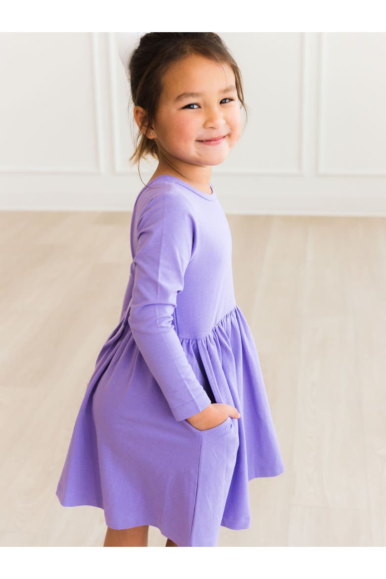 Knit Long Sleeve Twirl Dress (Little Kid)), Alternate, color, Wisteria Purple