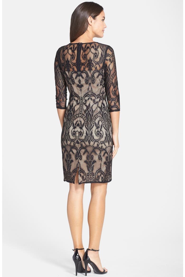 Lace Sheath Dress, Alternate, color, BLACK