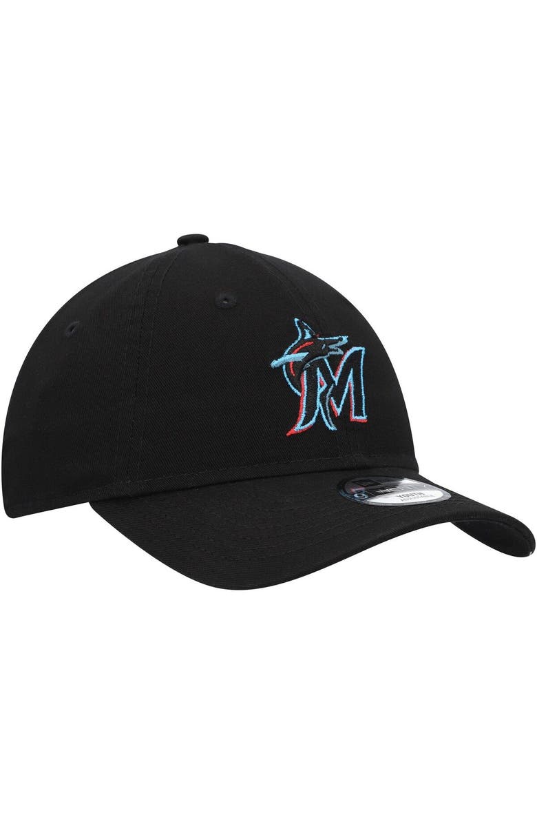 New Era Youth New Era Black Miami Marlins Core Classic 9TWENTY Adjustable Hat, Alternate, color, 