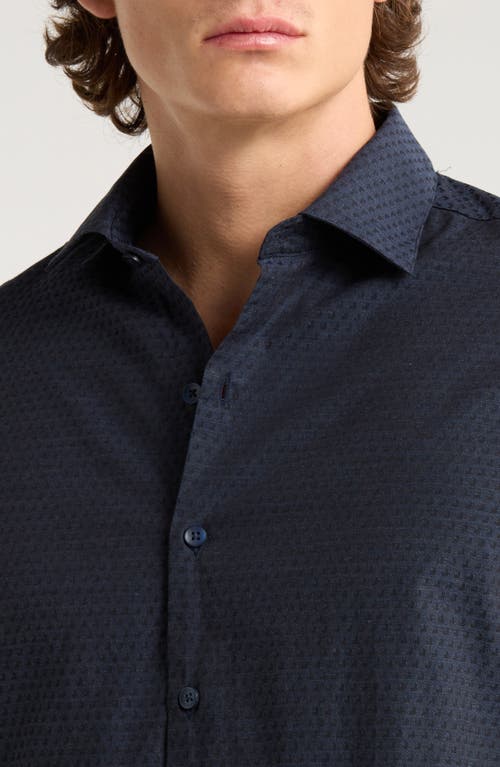 Robert Barakett Clement Dot Jacquard Cotton Button-up Shirt In Animal Print