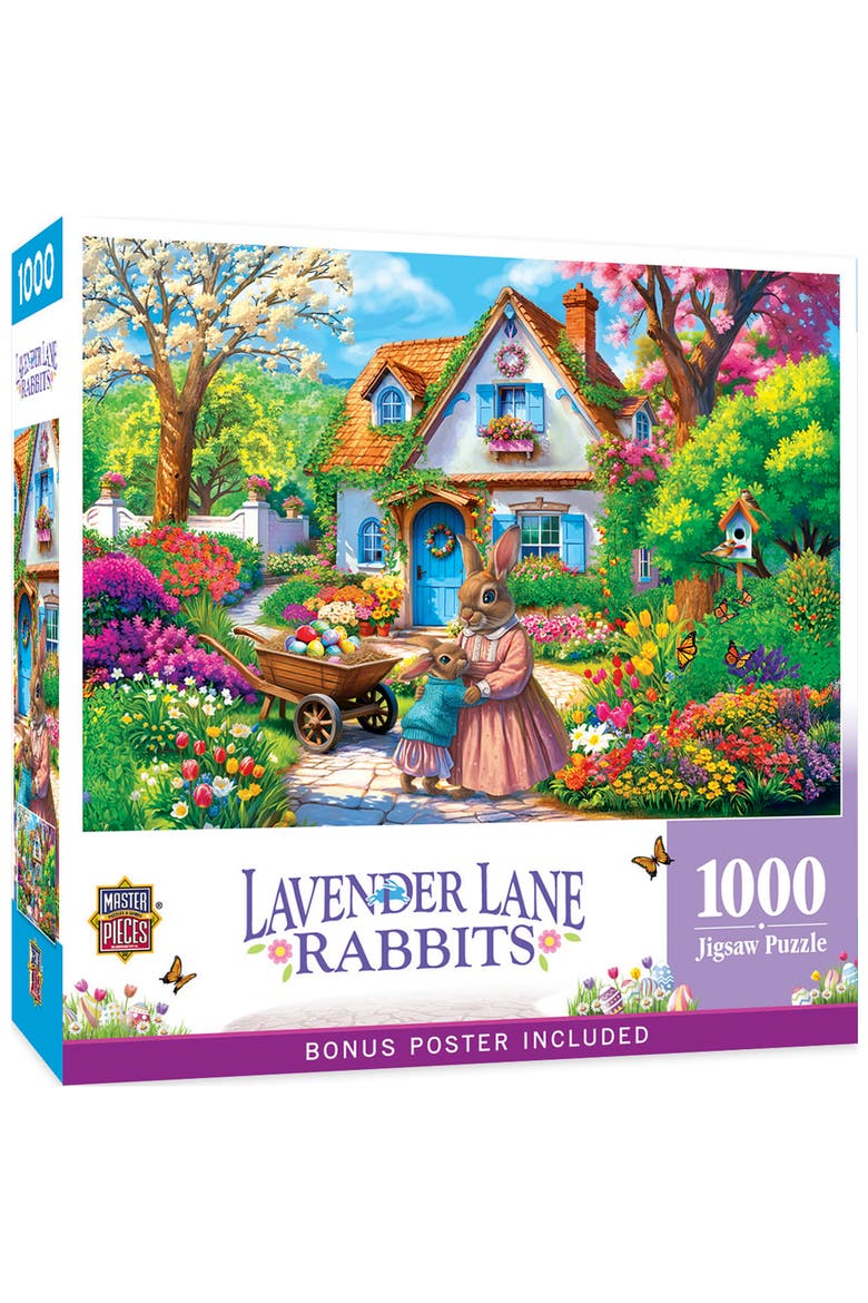 Lavender Lane Rabbits 1000 Piece Puzzle, Main, color, Multicolor