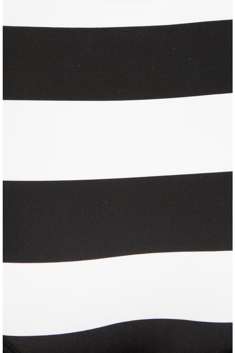 Halter Stripe Logo One-Piece Swimsuit, Alternate, color, BLACK