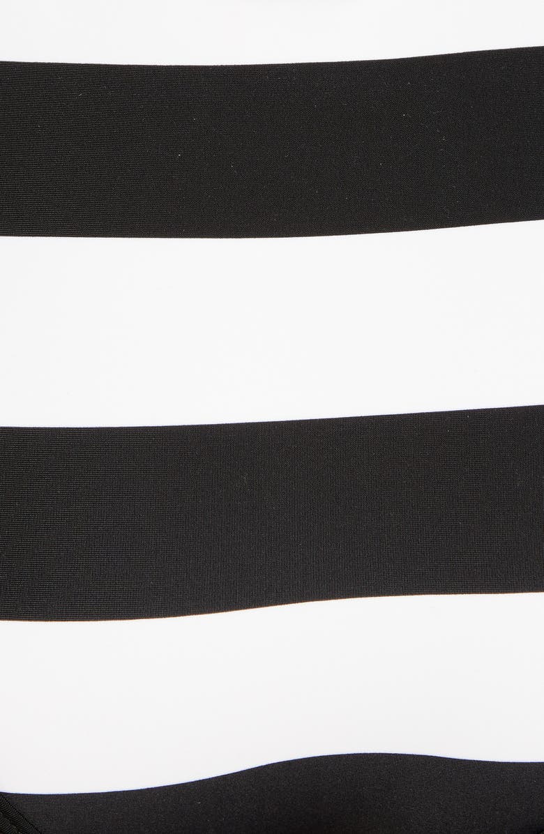 River Island Halter Stripe Logo One-Piece Swimsuit, Alternate, color,