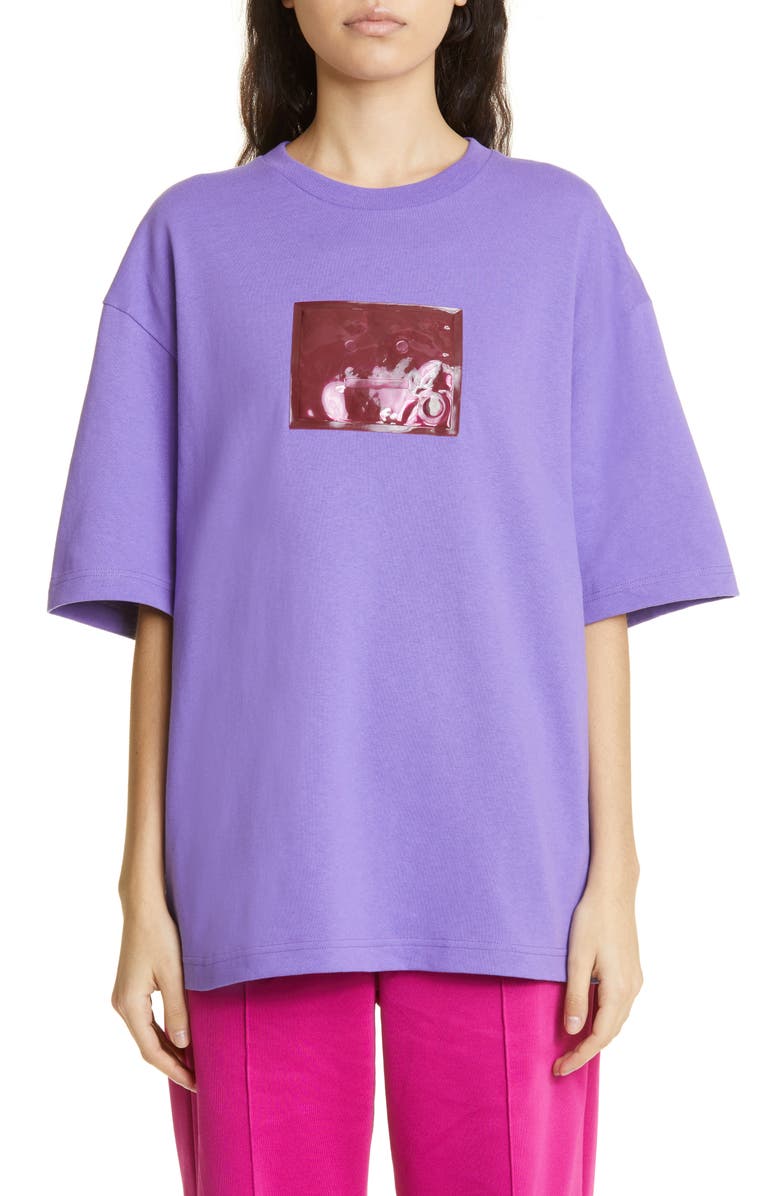 Acne Studios Exford Inflatable Logo Organic Cotton T-Shirt, Main, color,